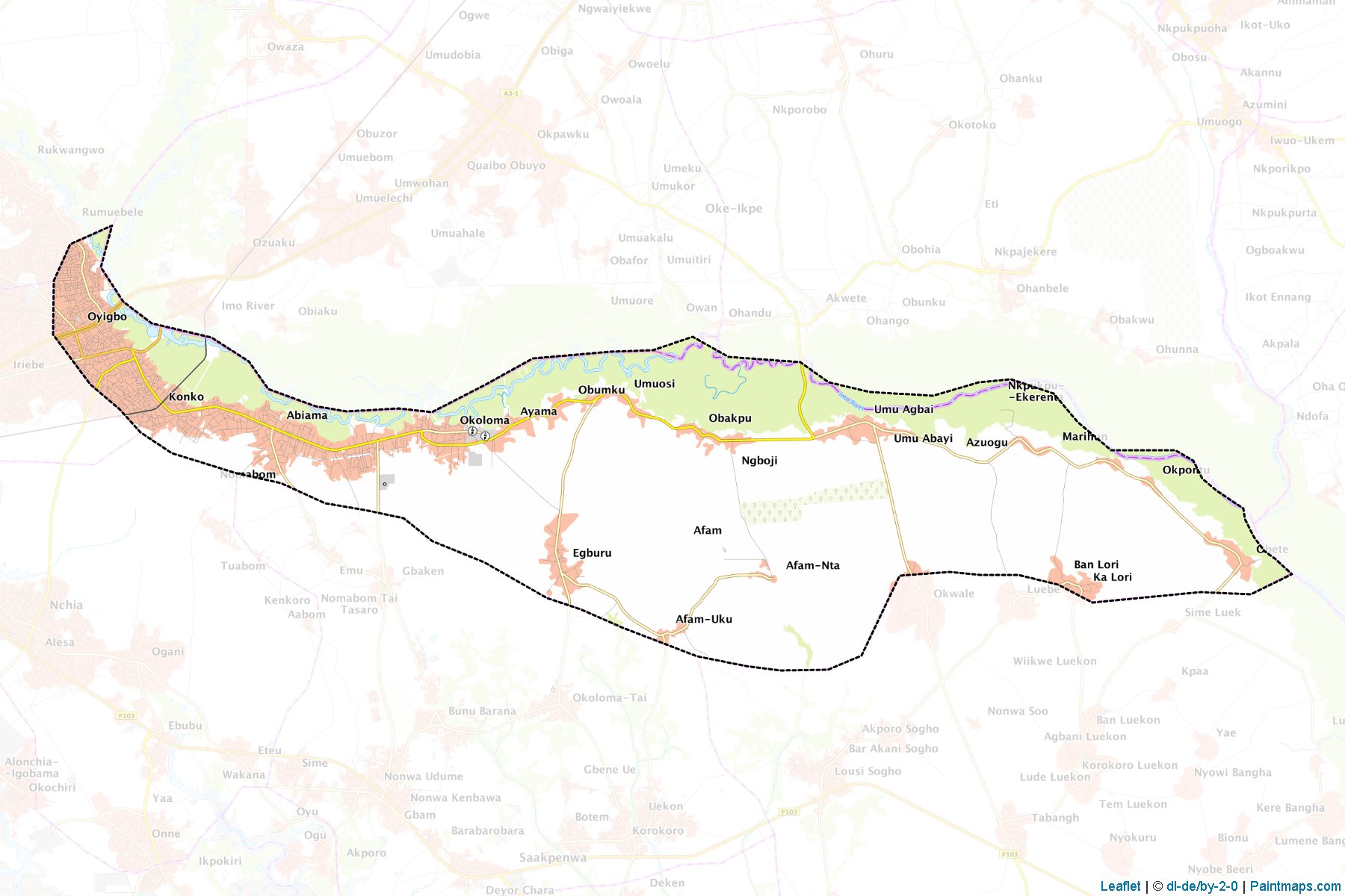 Muestras de recorte de mapas Oyigbo (Rivers)-1