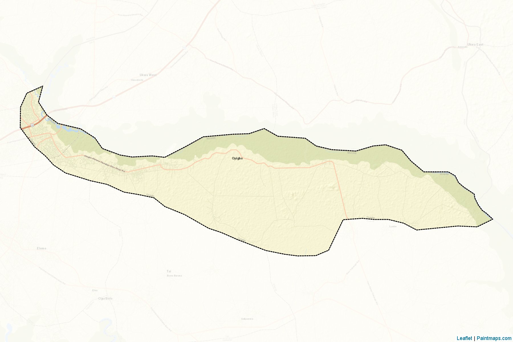 Muestras de recorte de mapas Oyigbo (Rivers)-2