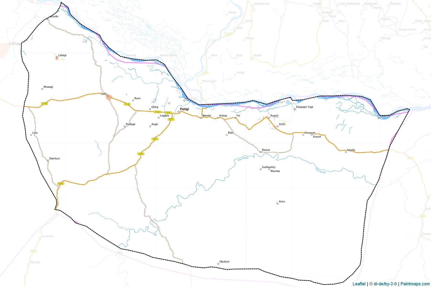 Muestras de recorte de mapas Pategi (Kwara)-1