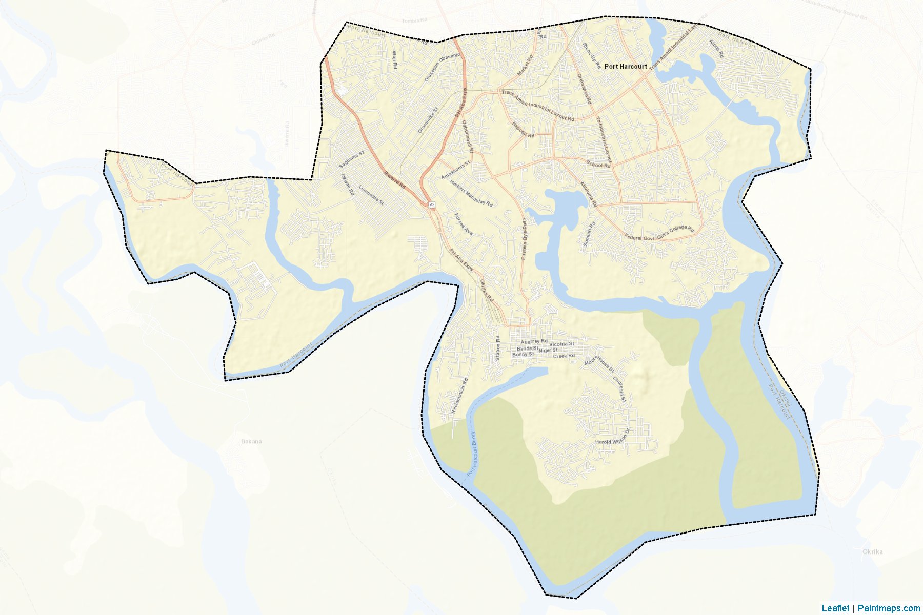 Muestras de recorte de mapas Port-Harcourt (Rivers)-2