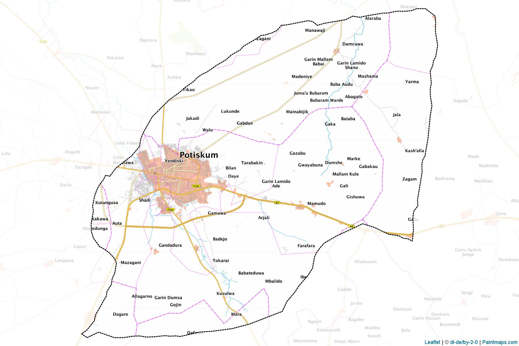 Muestras de recorte de mapas Potiskum (Yobe)-1