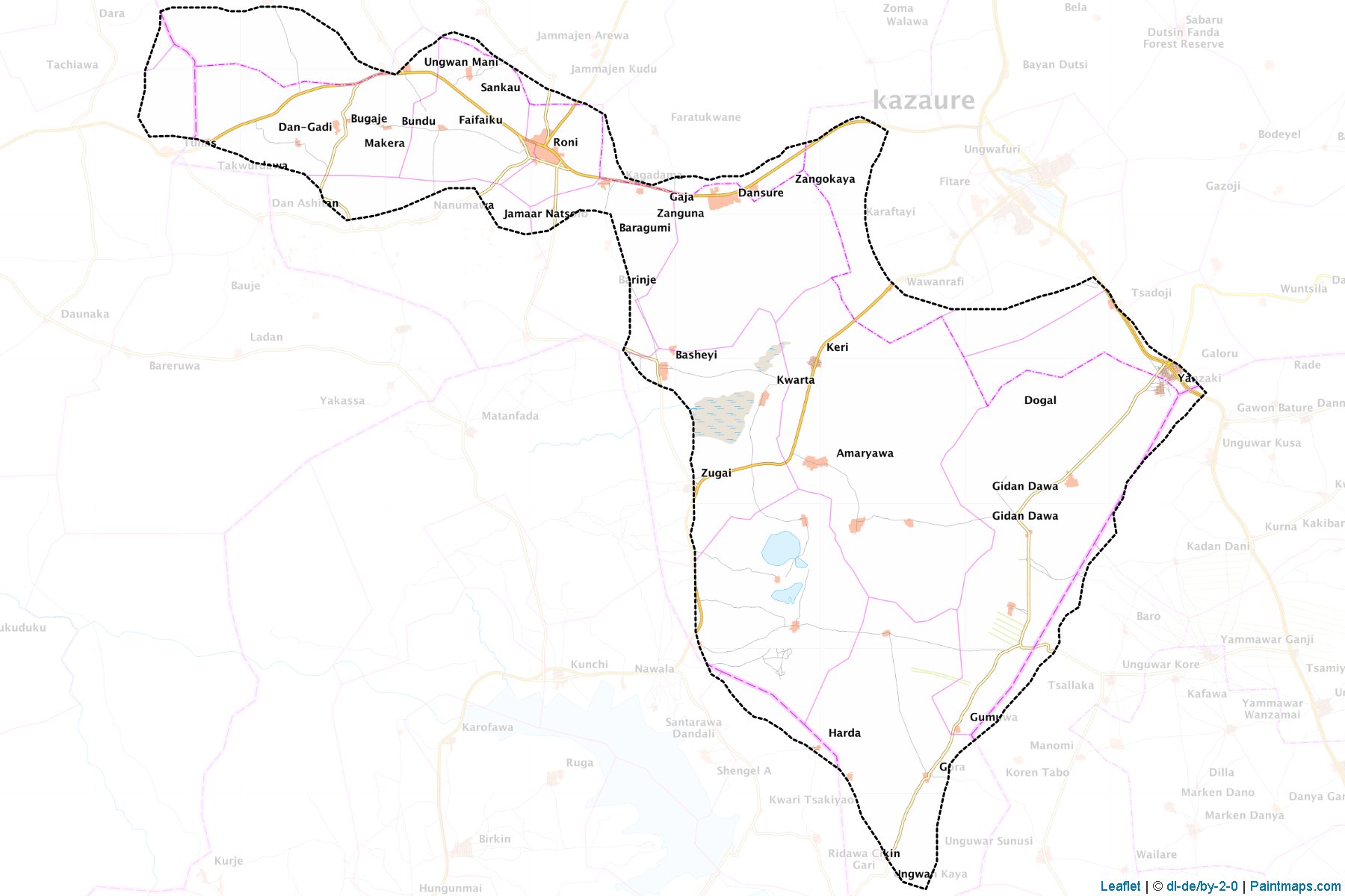 Muestras de recorte de mapas Roni (Jigawa)-1