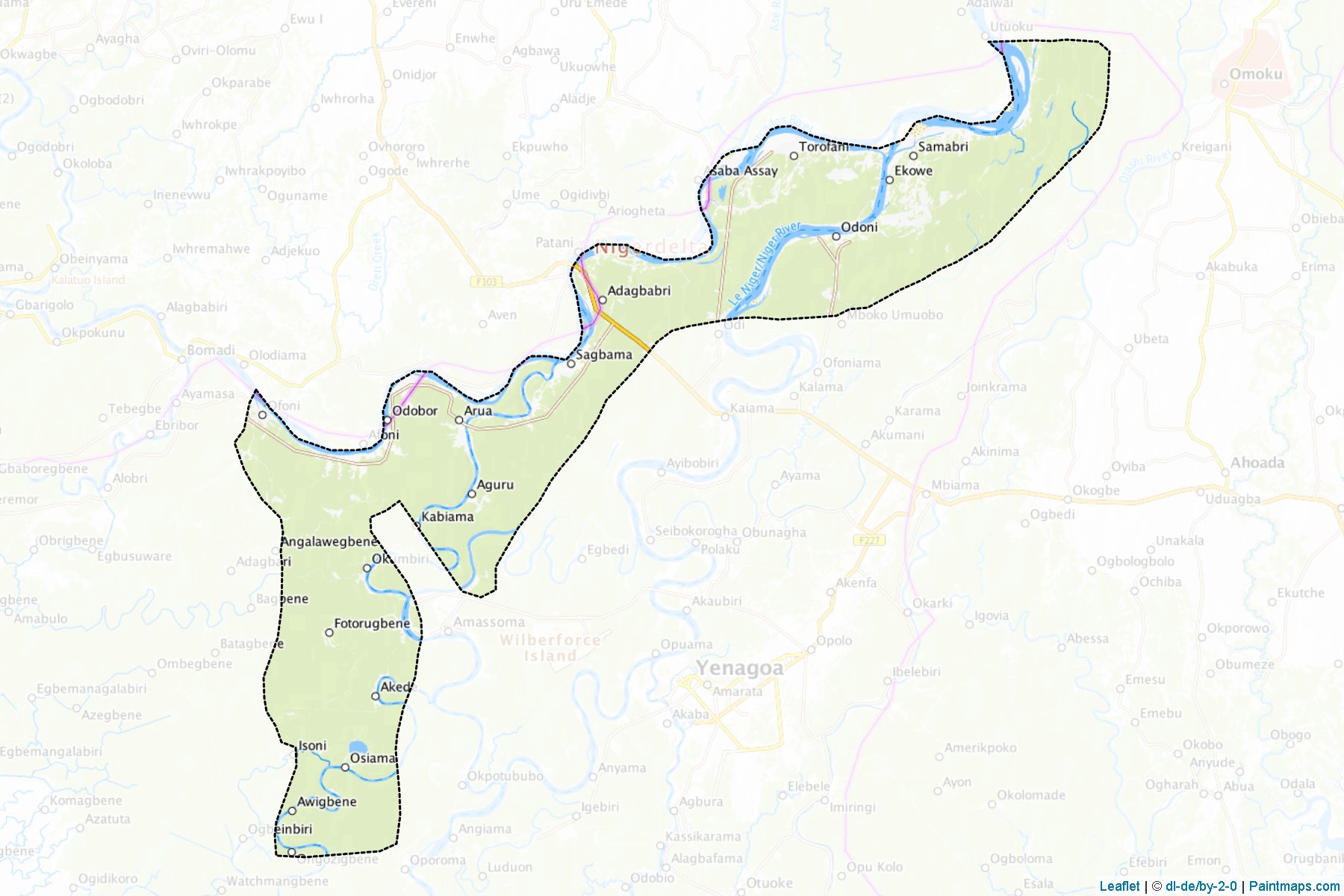 Sagbama (Bayelsa Eyaleti) Haritası Örnekleri-1