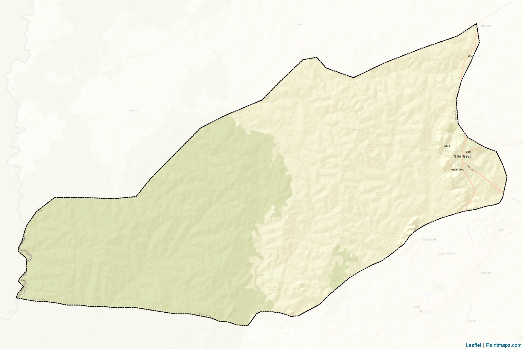 Muestras de recorte de mapas Saki West (Oyo)-2