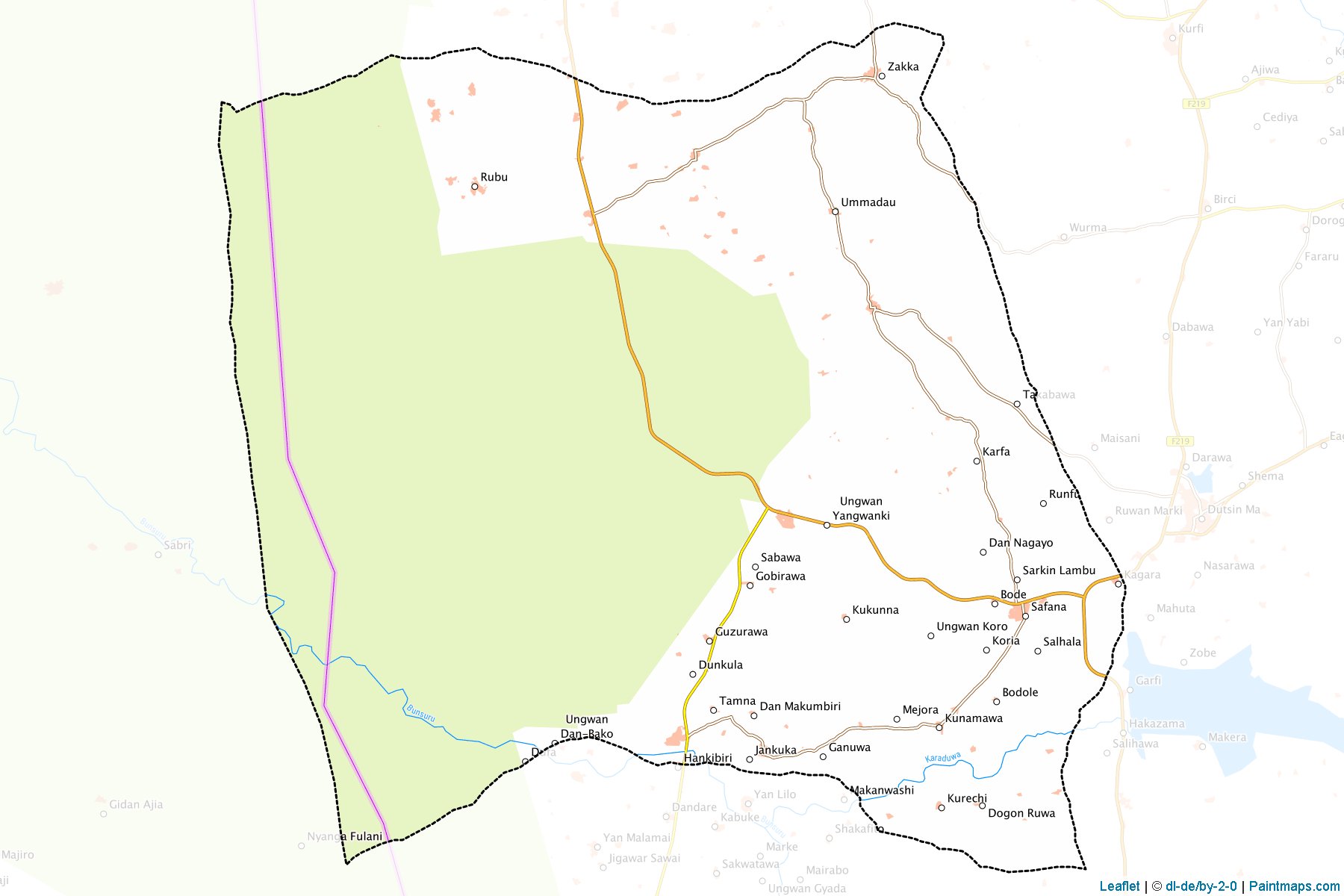 Muestras de recorte de mapas Sandamu (Katsina)-1