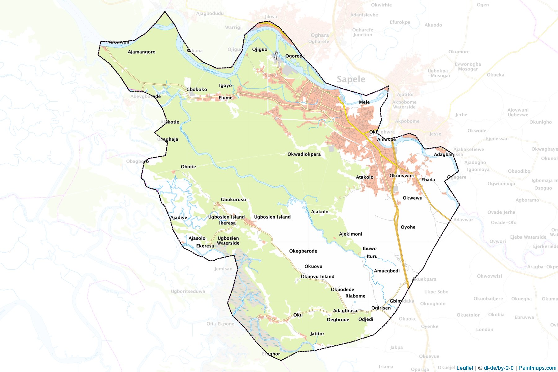 Muestras de recorte de mapas Sapele (Delta)-1