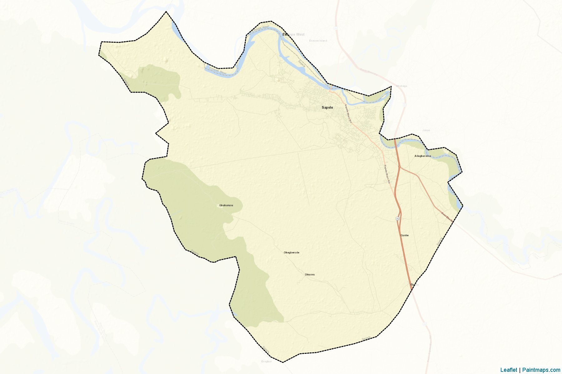 Muestras de recorte de mapas Sapele (Delta)-2