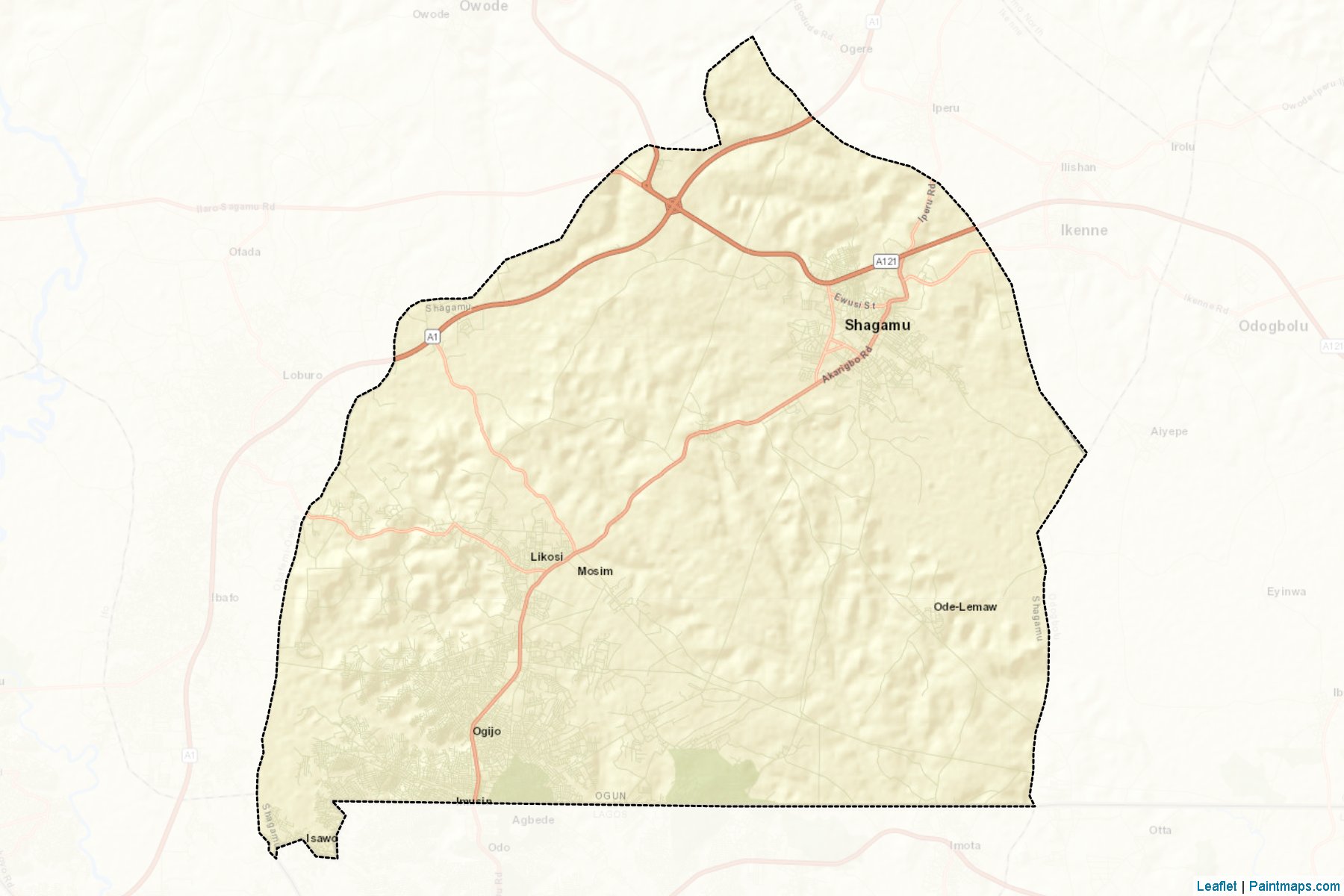 Muestras de recorte de mapas Shagamu (Ogun)-2