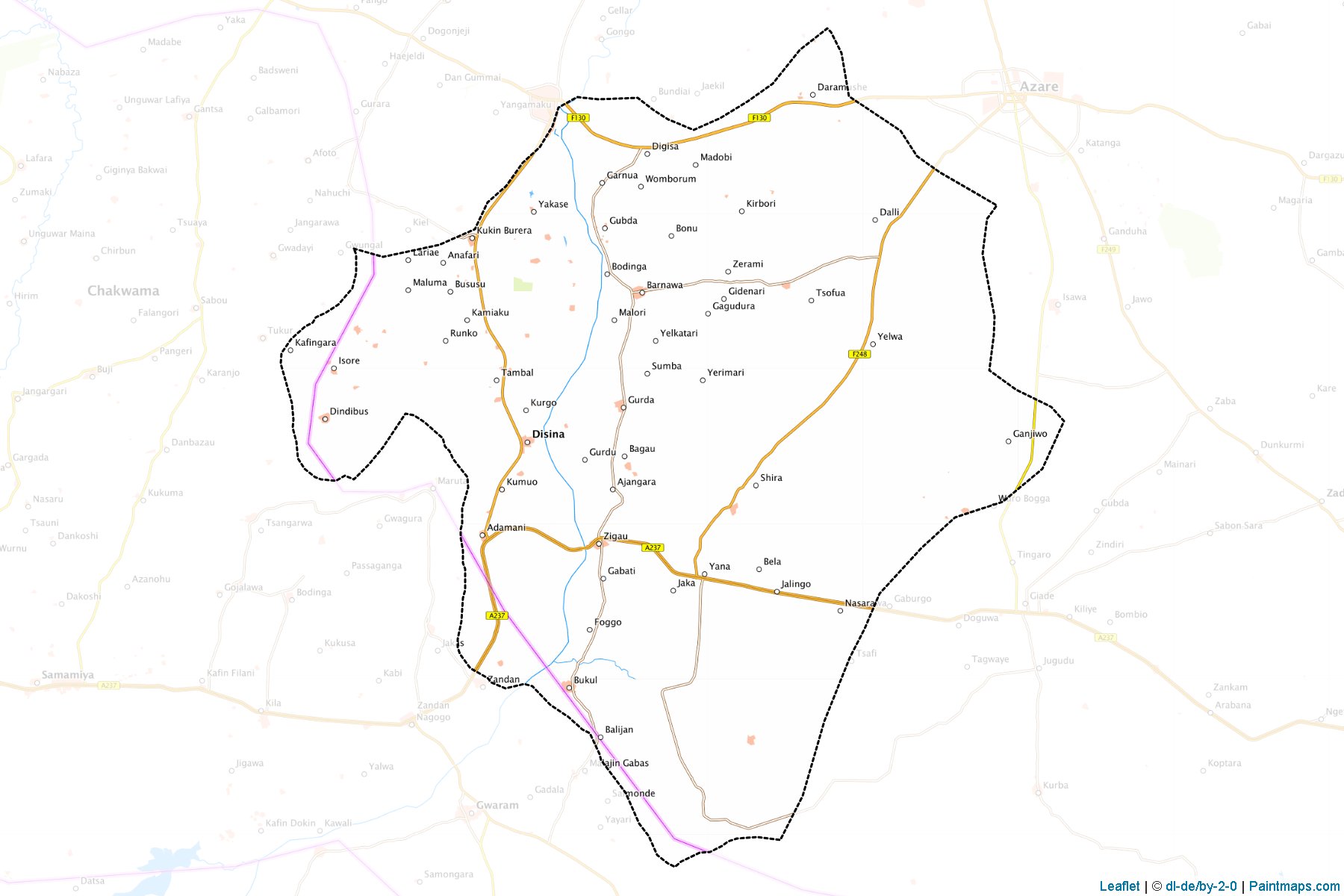 Muestras de recorte de mapas Shira (Bauchi)-1