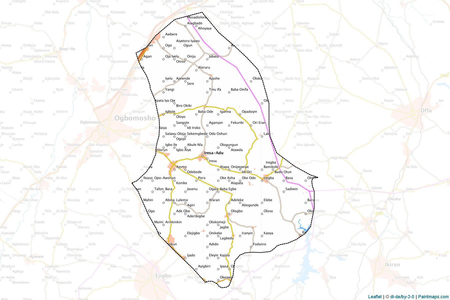 Muestras de recorte de mapas Surulere (Oyo)-1