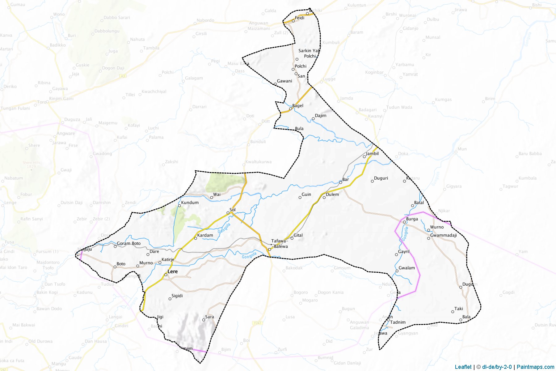 Muestras de recorte de mapas Tafawa-Balewa (Bauchi)-1