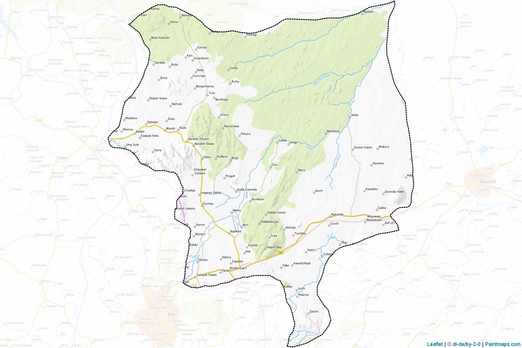 Muestras de recorte de mapas Toro (Bauchi)-1