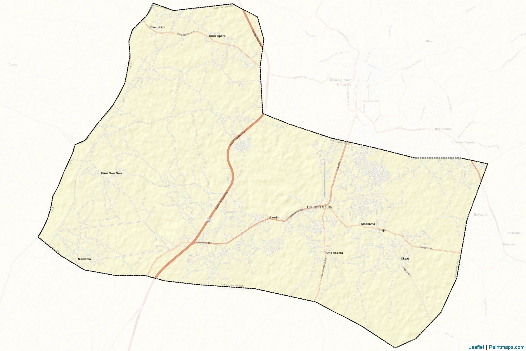 Muestras de recorte de mapas Umuahia South (Abia)-2