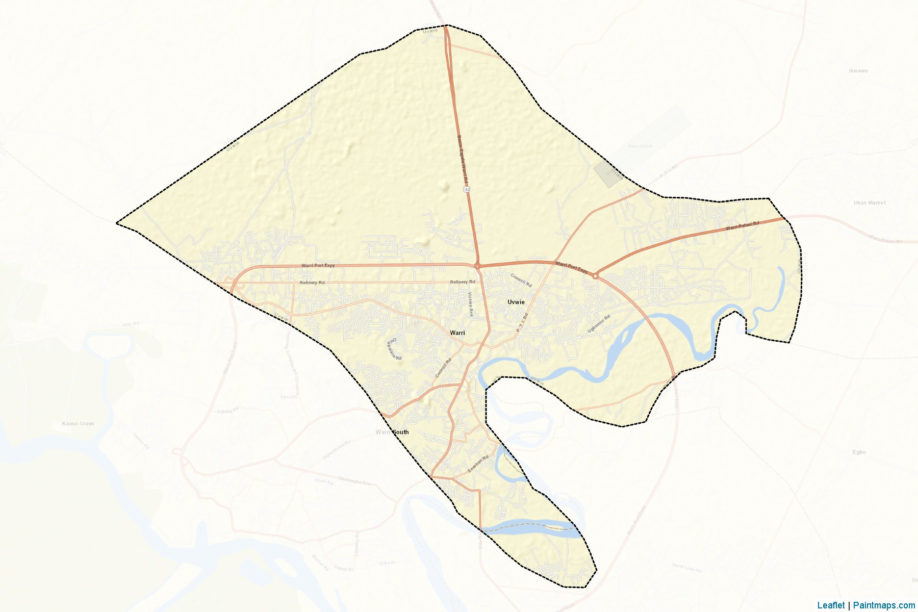 Muestras de recorte de mapas Uvwie (Delta)-2