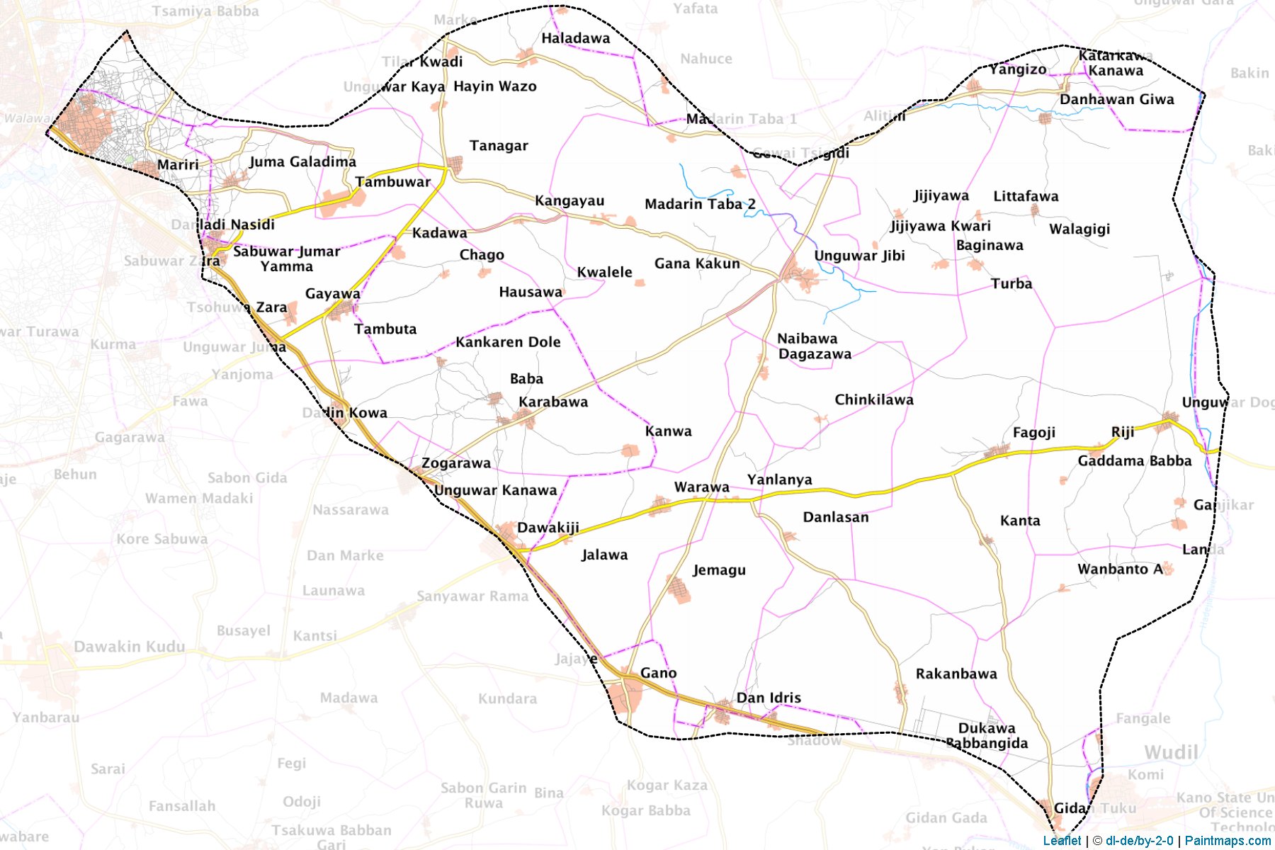 Muestras de recorte de mapas Warawa (Kano)-1