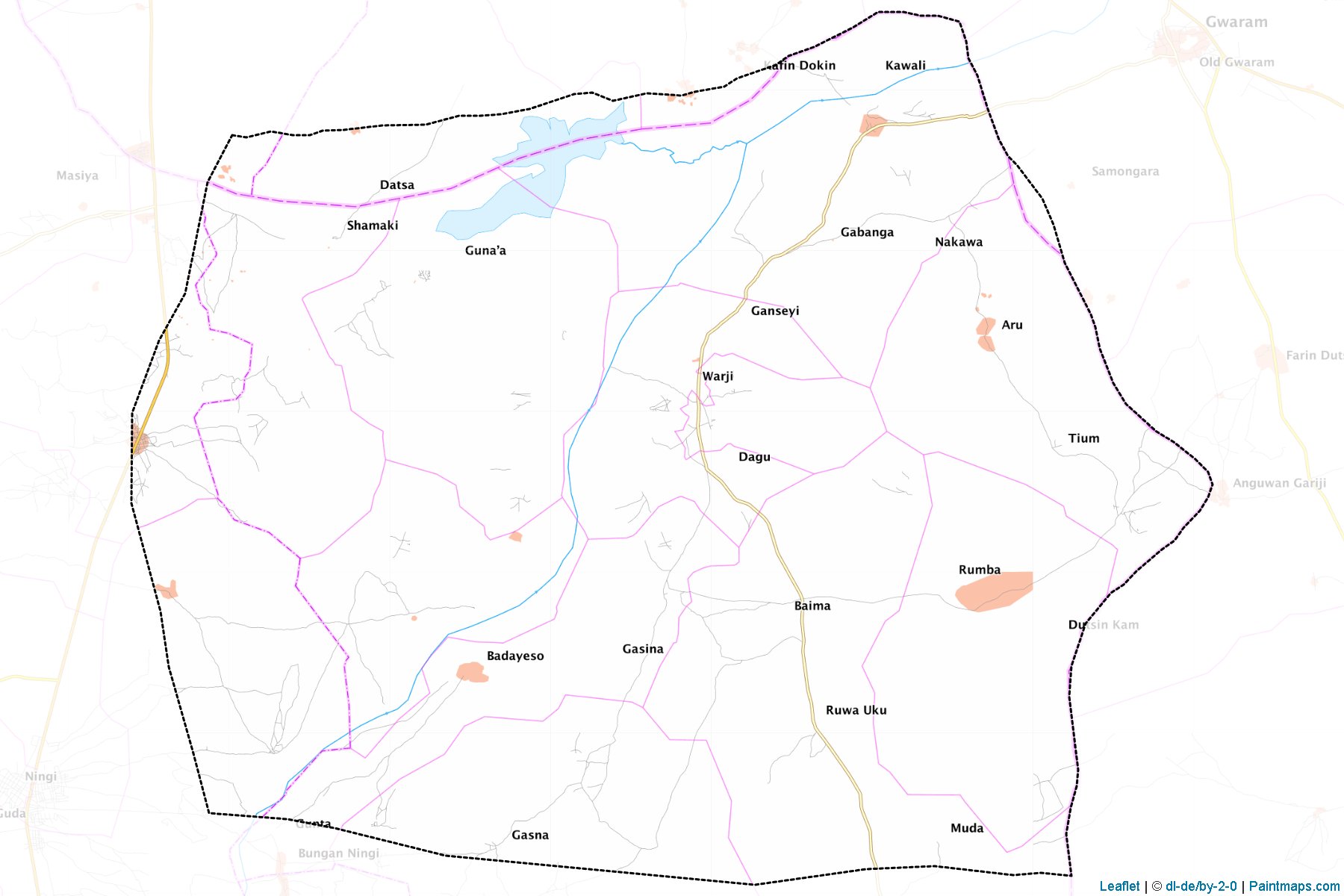 Warji (Bauchi Eyaleti) Haritası Örnekleri-1