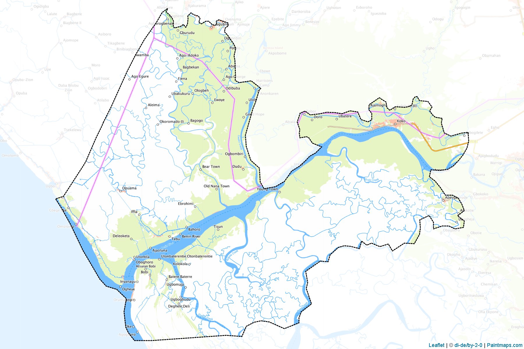 Warri North (Delta Eyaleti) Haritası Örnekleri-1