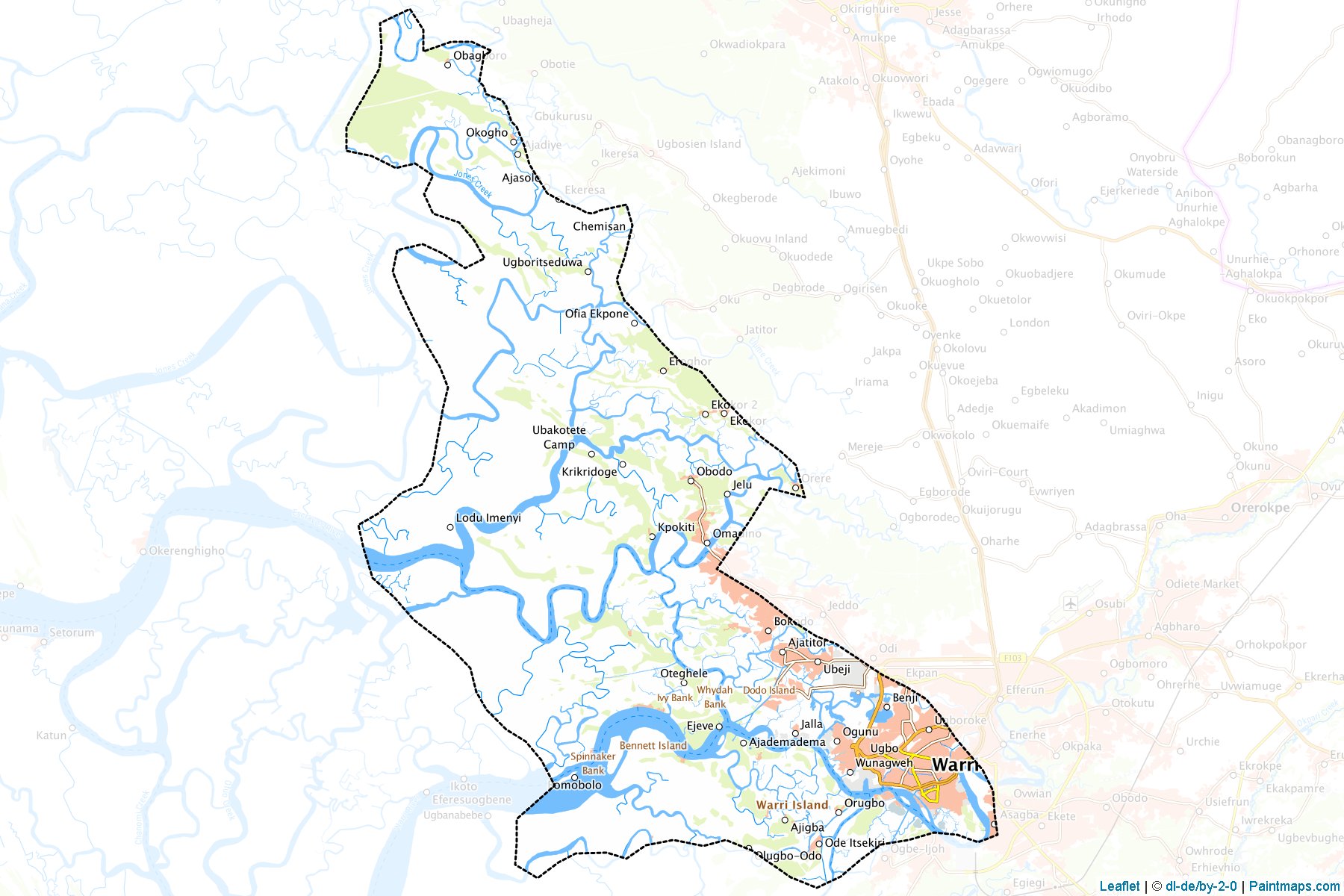 Warri South (Delta Eyaleti) Haritası Örnekleri-1