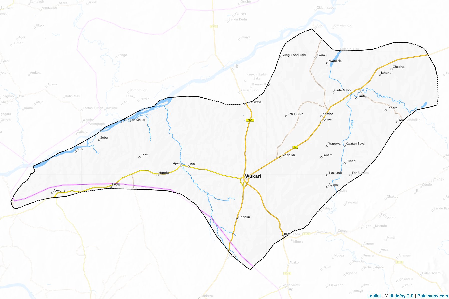 Muestras de recorte de mapas Wukari (Taraba)-1