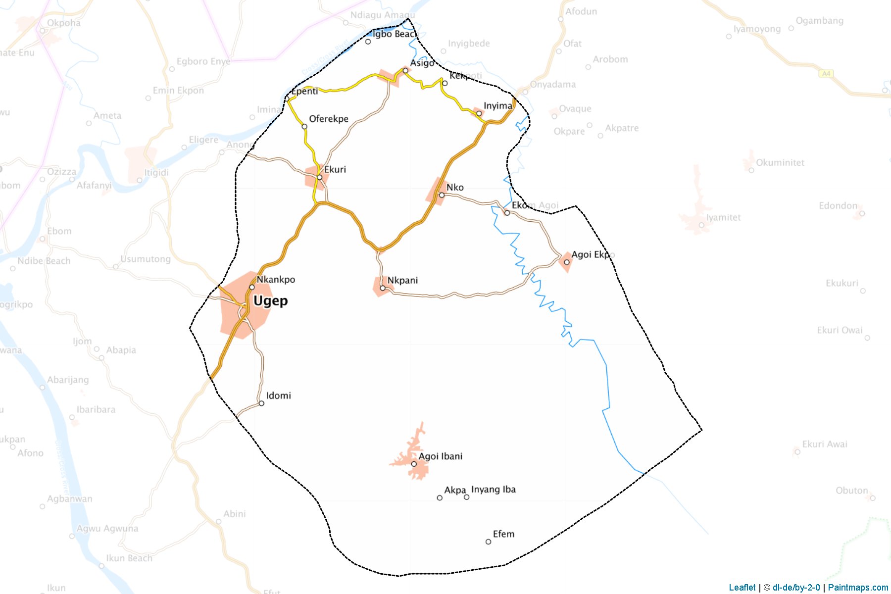 Muestras de recorte de mapas Yakurr (Cross River)-1