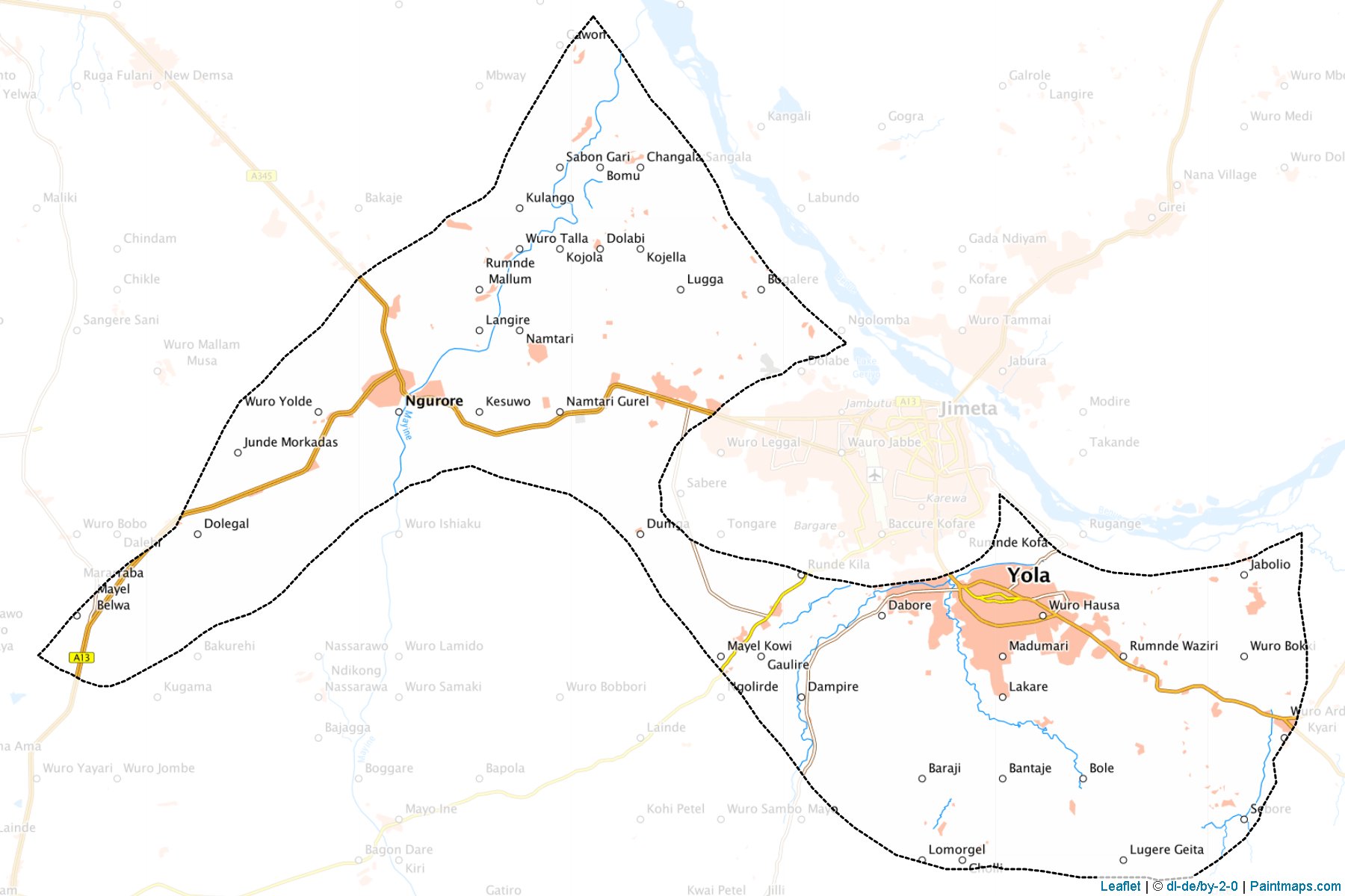 Yola North (Adamawa Eyaleti) Haritası Örnekleri-1