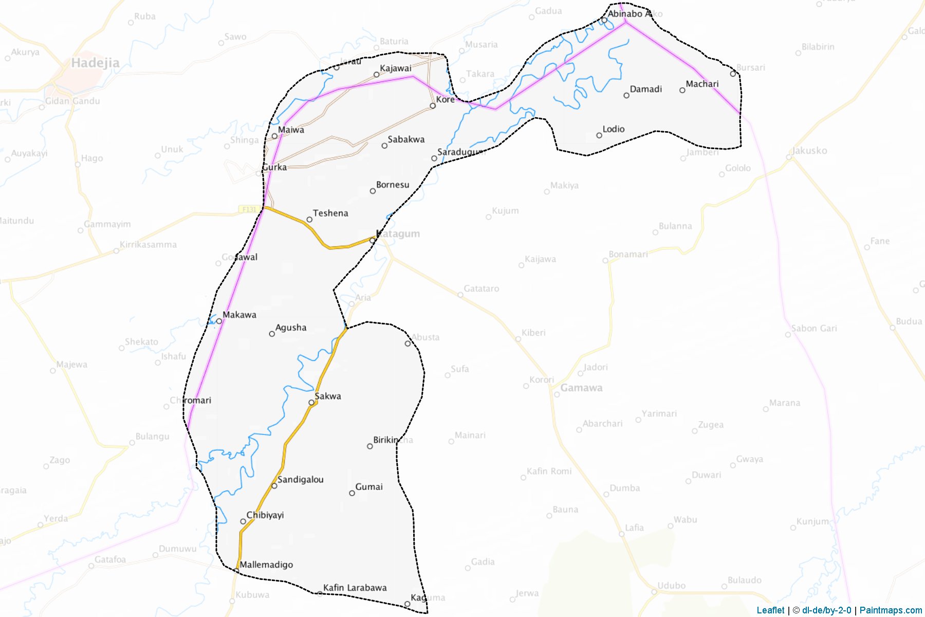 Muestras de recorte de mapas Zaki (Bauchi)-1