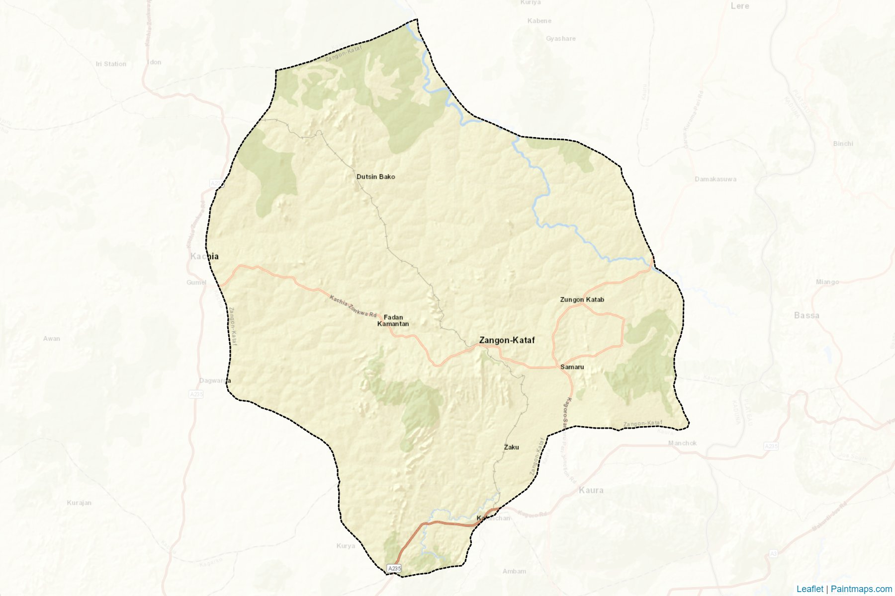 Muestras de recorte de mapas Zango-Kataf (Kaduna)-2