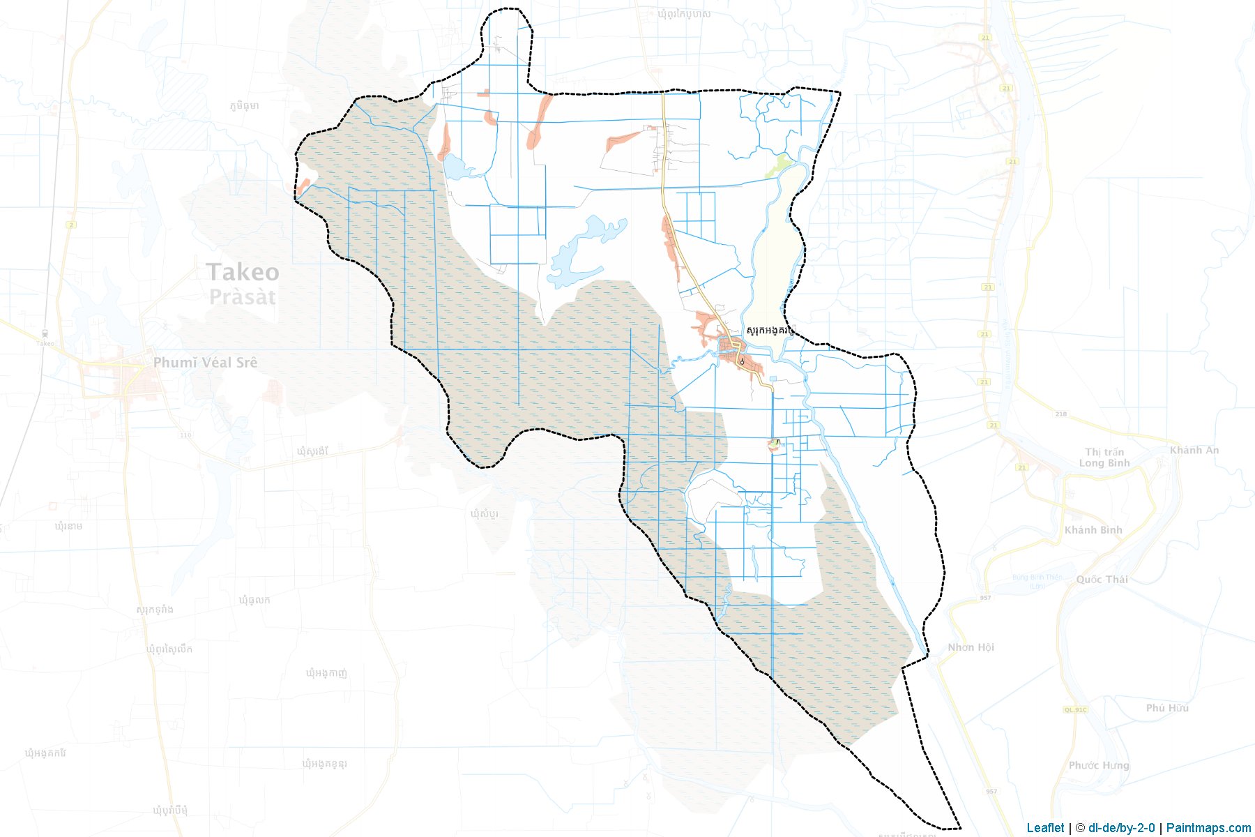 Muestras de recorte de mapas Angkor Borei (Takêv)-1