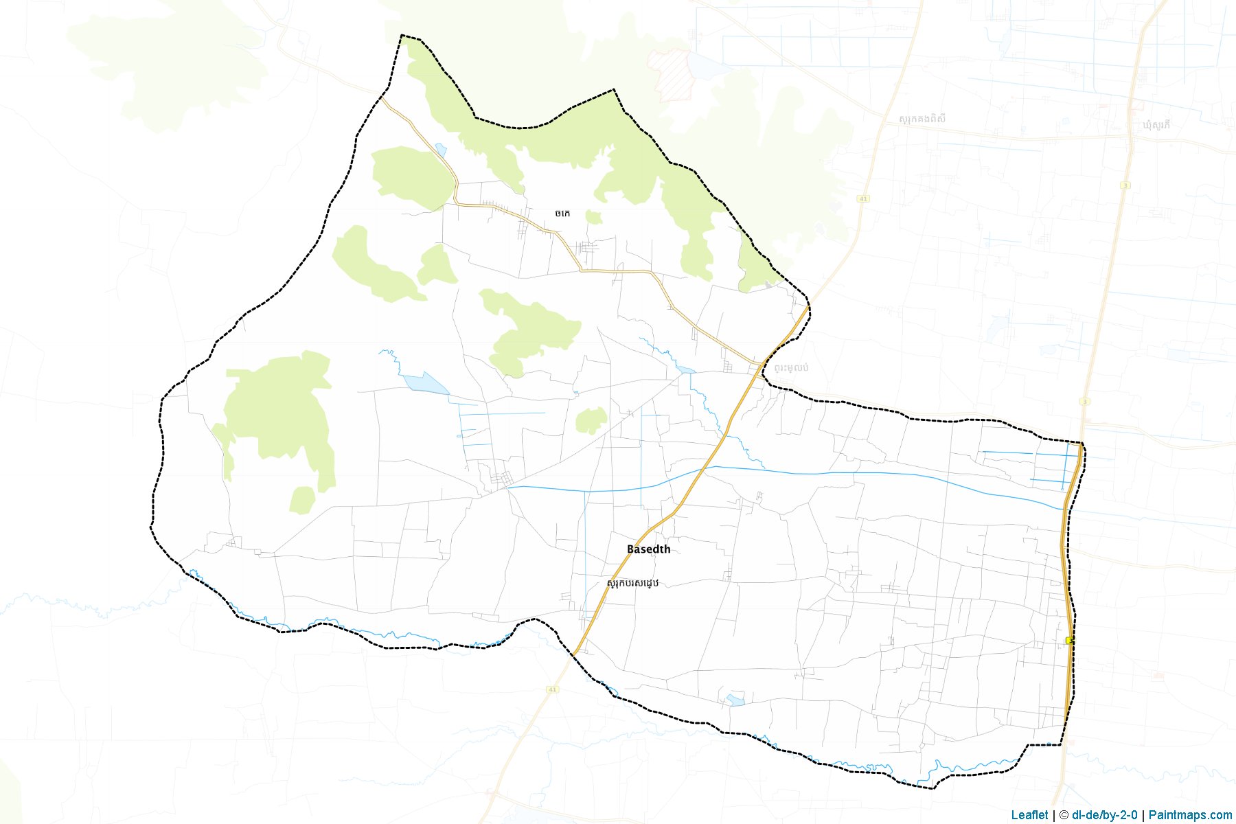 Muestras de recorte de mapas Basedth (Kâmpóng Spœ)-1