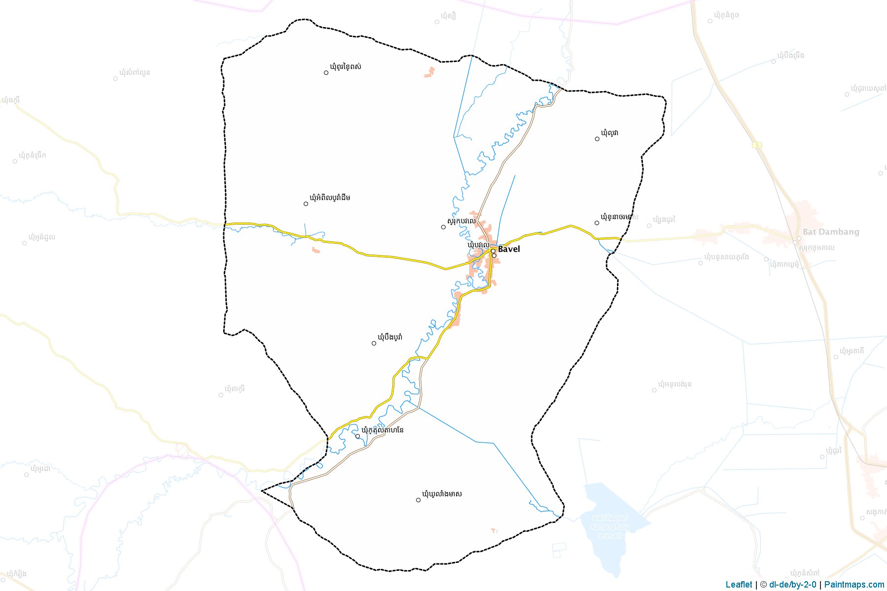 Muestras de recorte de mapas Bavel (Batdâmbâng)-1