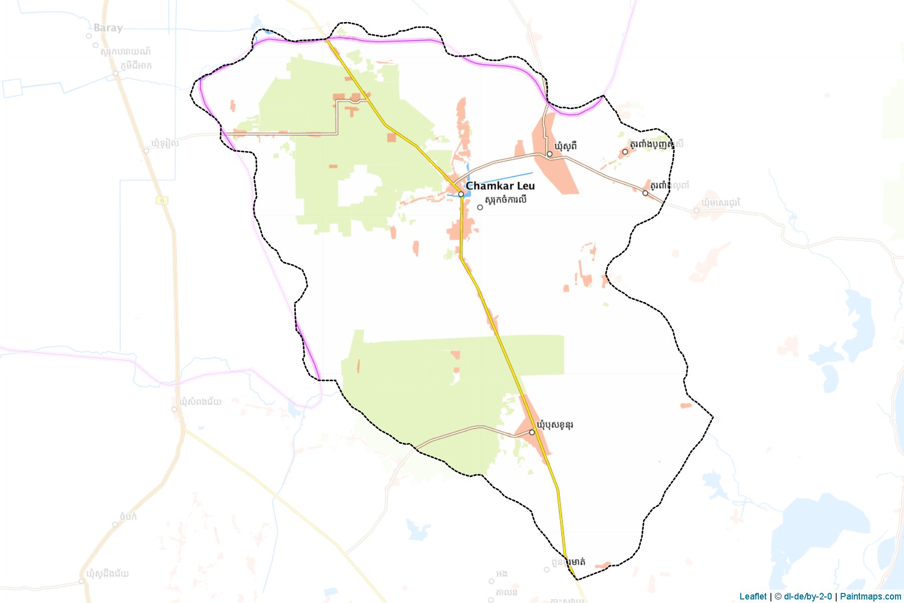 Muestras de recorte de mapas Chamkar Leu (Kâmpóng Cham)-1