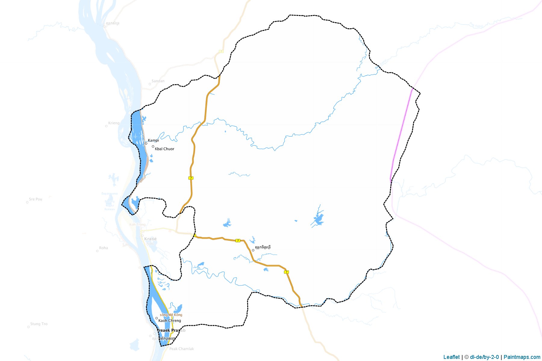 Muestras de recorte de mapas Chetr Borei (Krâchéh)-1