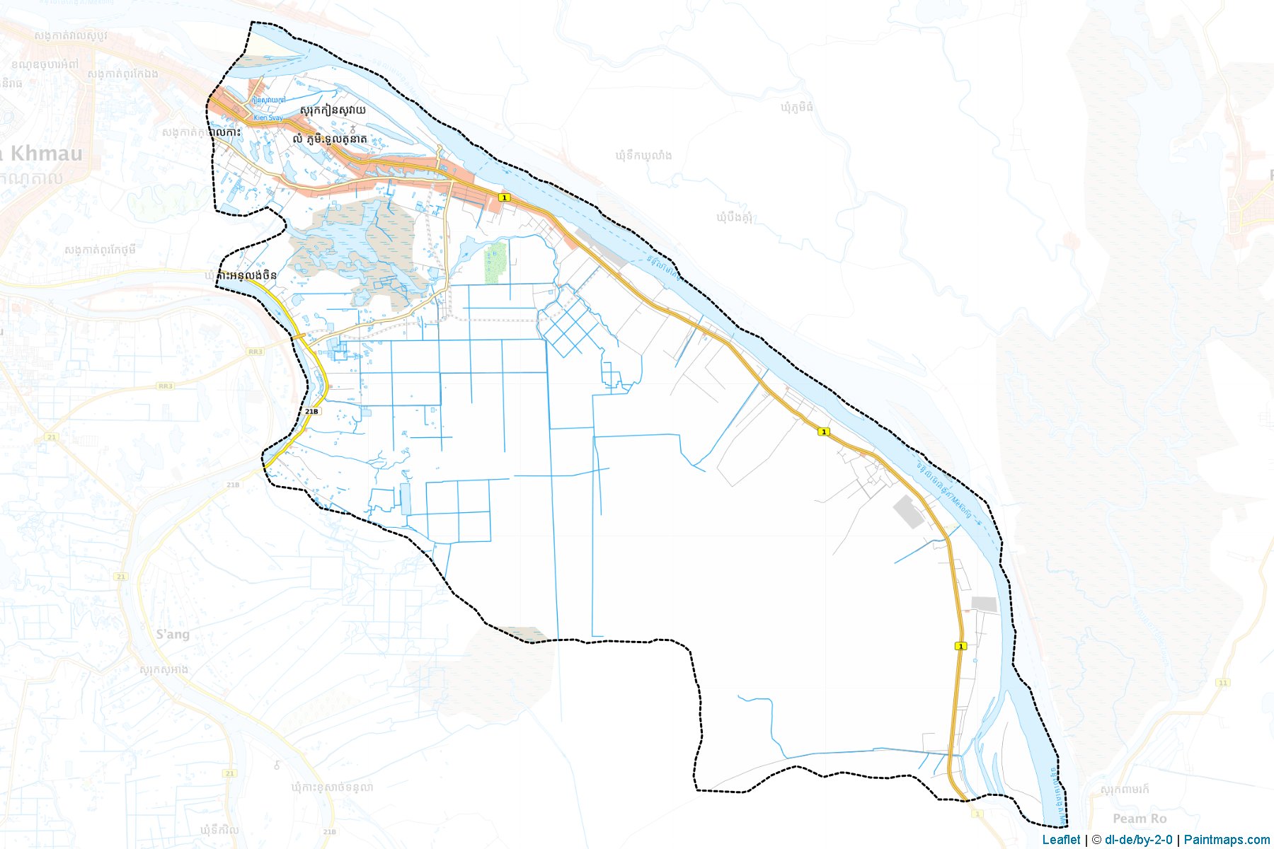 Muestras de recorte de mapas Kien Svay (Kândal)-1