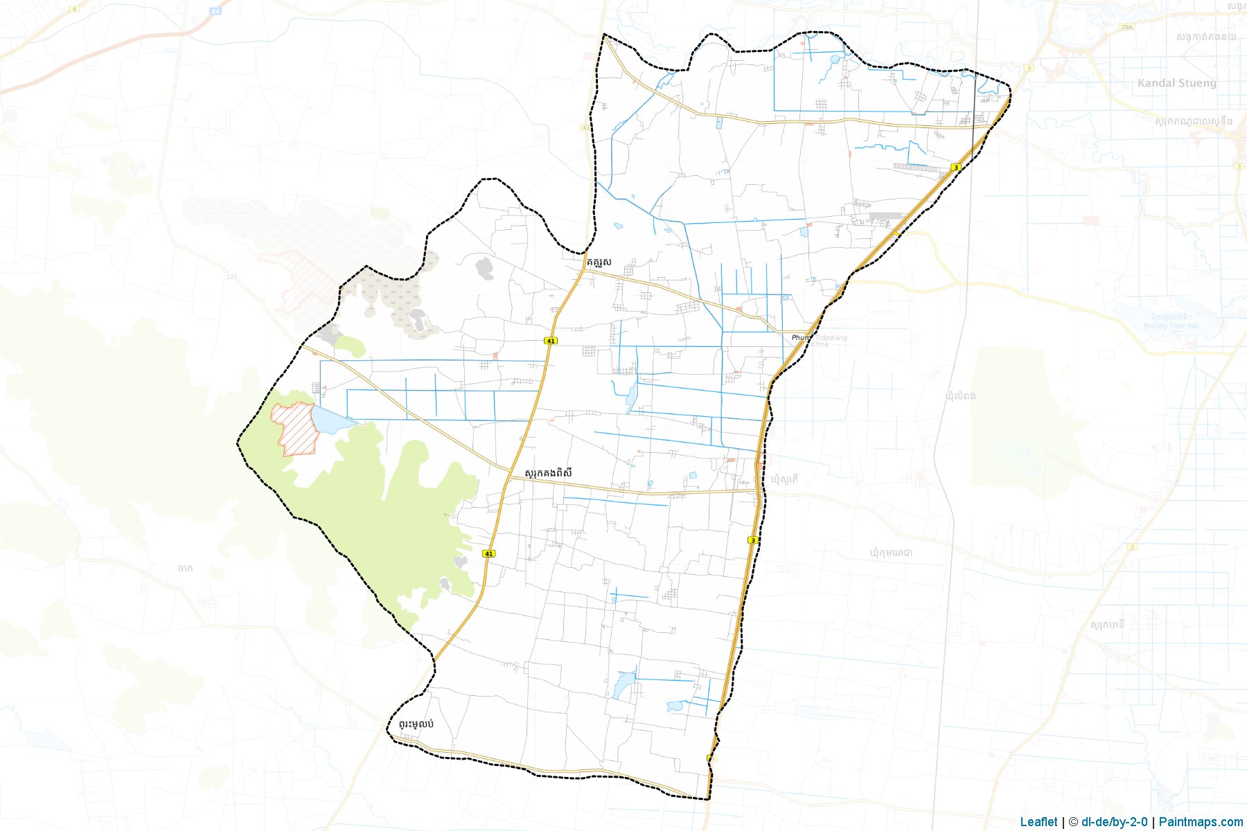 Muestras de recorte de mapas Kong Pisei (Kâmpóng Spœ)-1