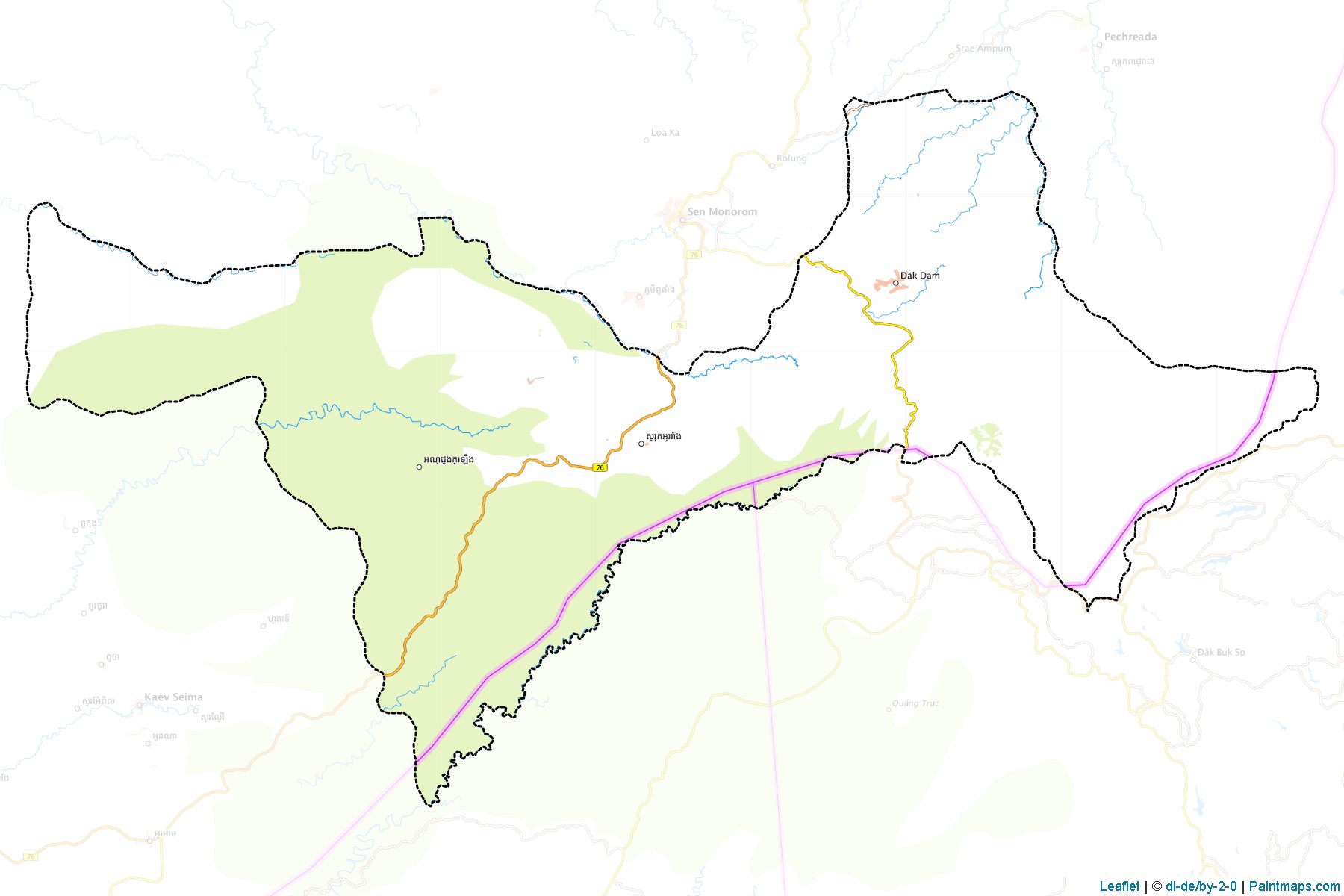 Muestras de recorte de mapas Ou Reang (Môndól Kiri)-1