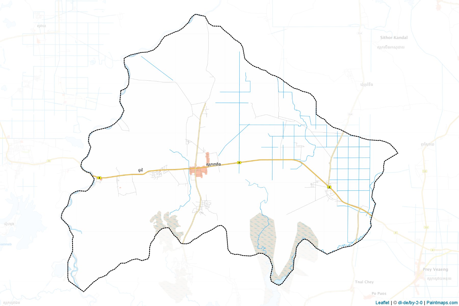 Muestras de recorte de mapas Pea Reang (Prey Vêng)-1