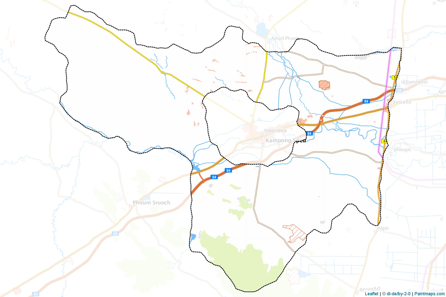 Muestras de recorte de mapas Samraong Tong (Kâmpóng Spœ)-1