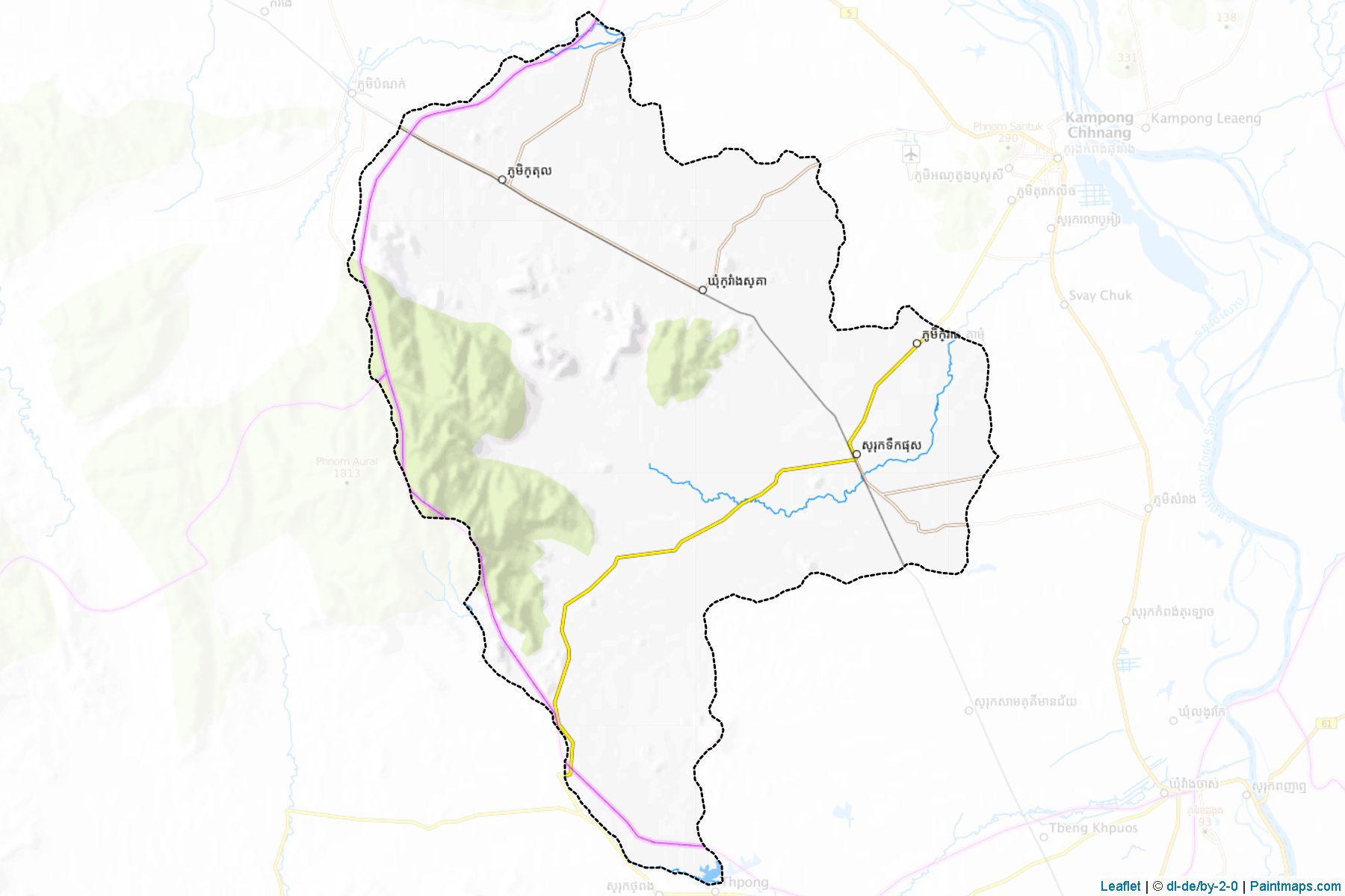 Muestras de recorte de mapas Tuek Phos (Kâmpóng Chhnang)-1