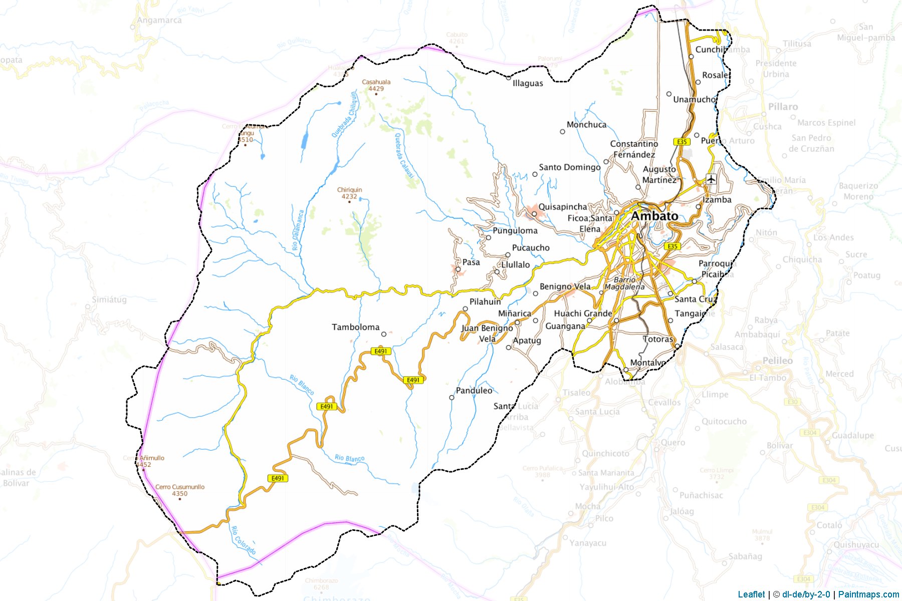 Muestras de recorte de mapas Ambato (Tungurahua)-1