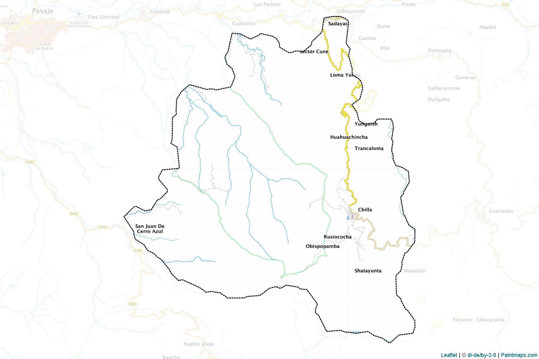 Muestras de recorte de mapas Chilla (El Oro)-1