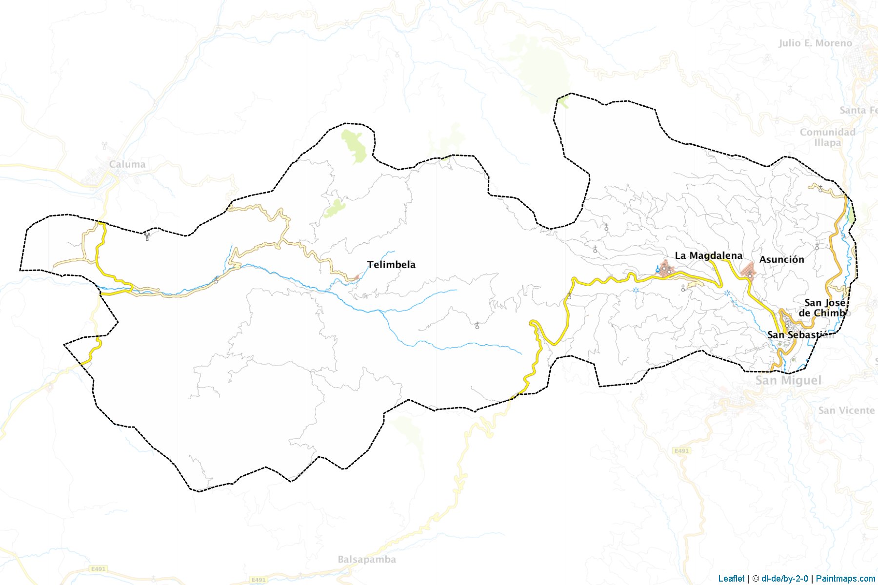 Muestras de recorte de mapas Chimbo (Bolivar)-1