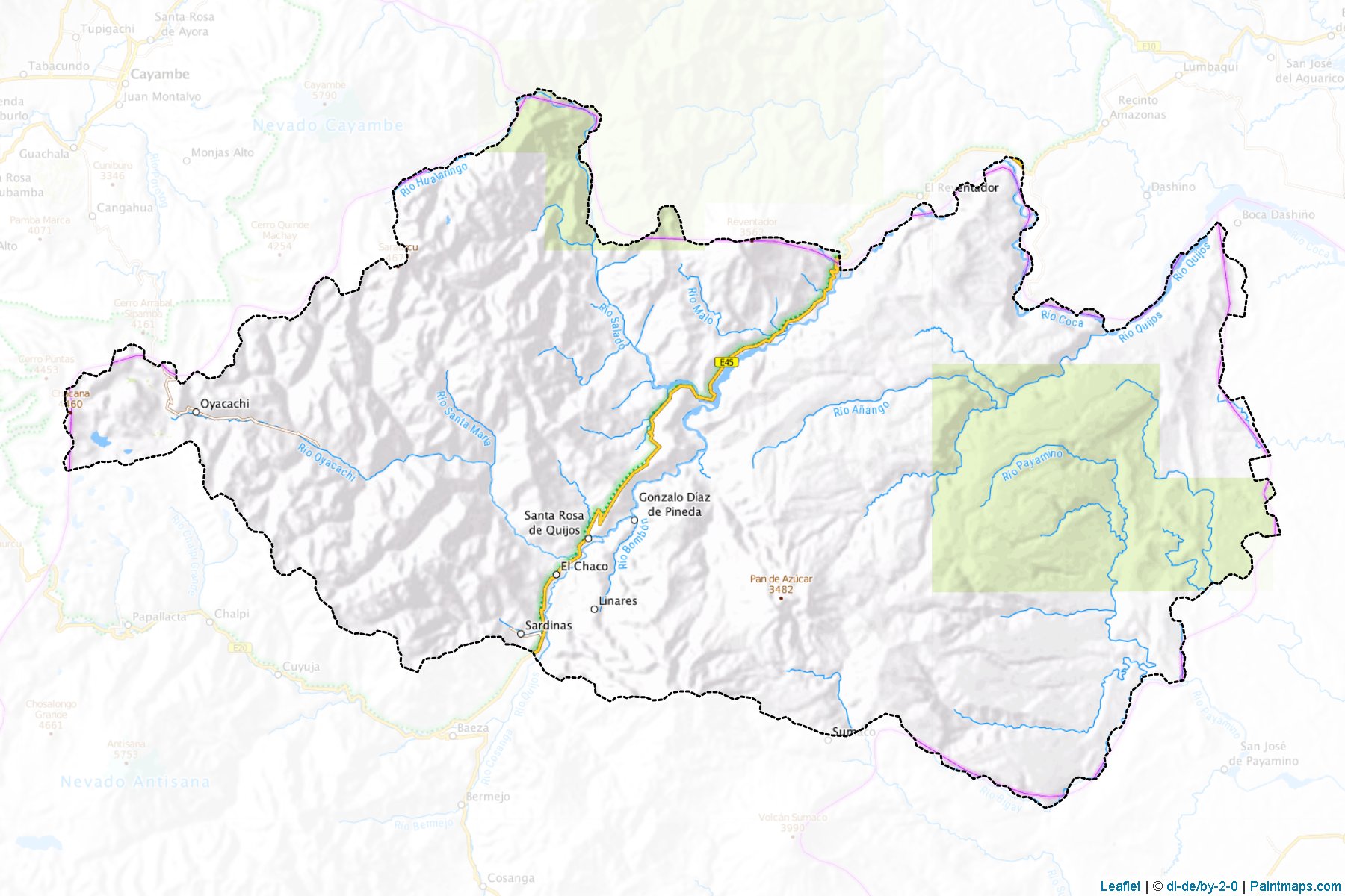 Muestras de recorte de mapas El Chaco (Napo)-1