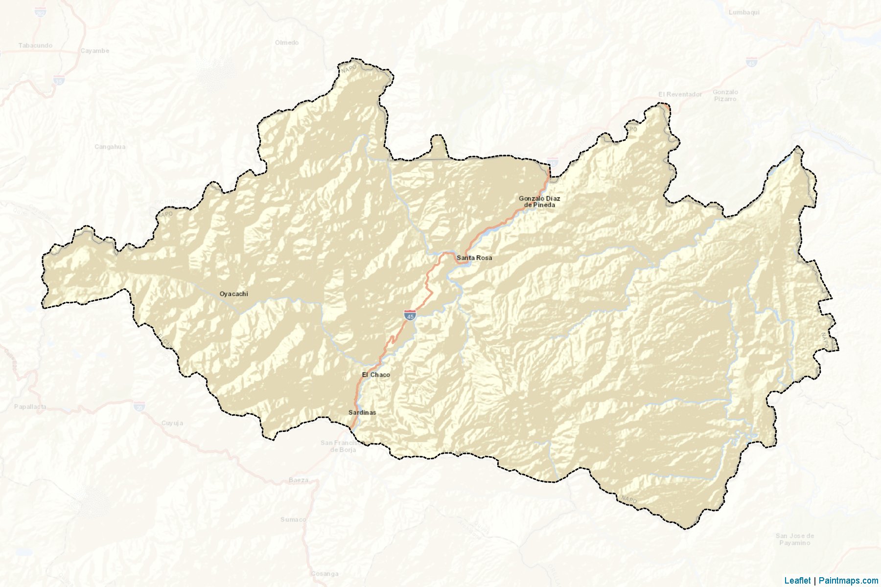 Muestras de recorte de mapas El Chaco (Napo)-2