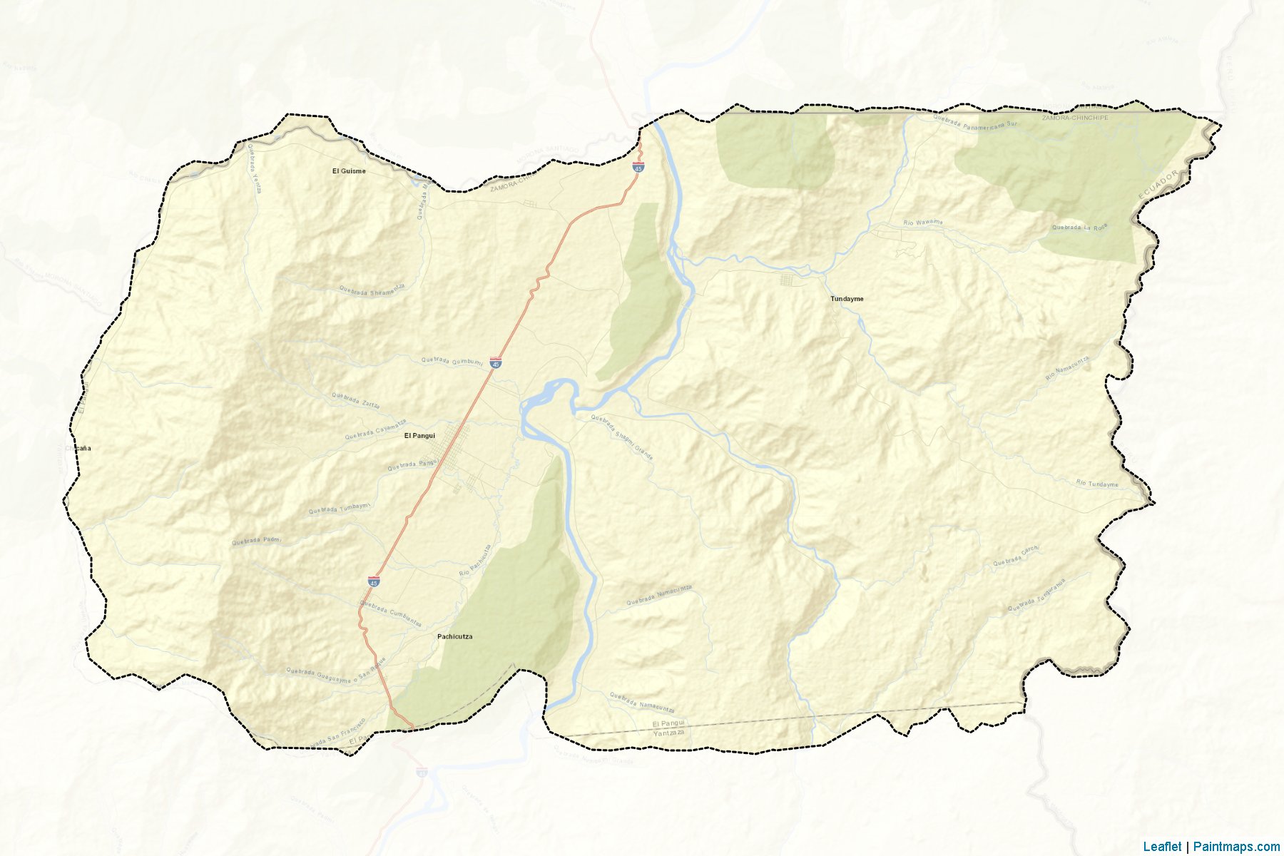 Muestras de recorte de mapas El Pangui (Zamora Chinchipe)-2