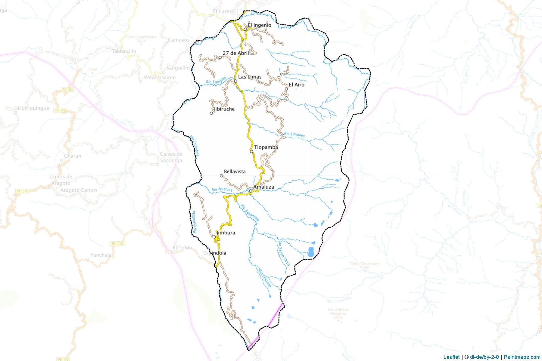 Muestras de recorte de mapas Espíndola (Loja)-1