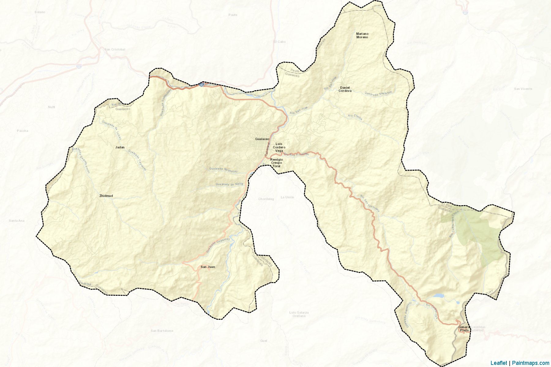 Muestras de recorte de mapas Gualaceo (Azuay)-2