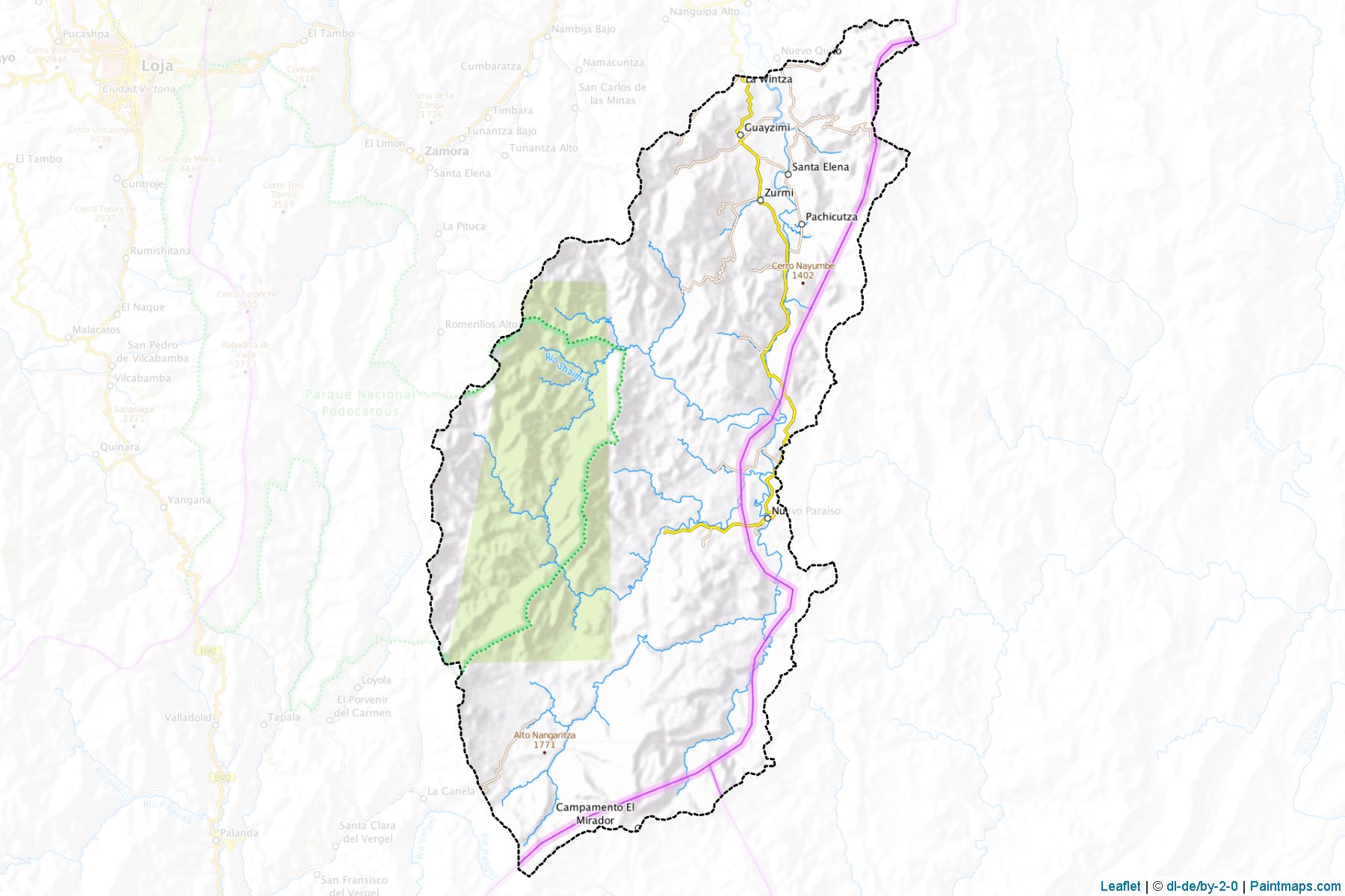 Muestras de recorte de mapas Nangaritza (Zamora Chinchipe)-1