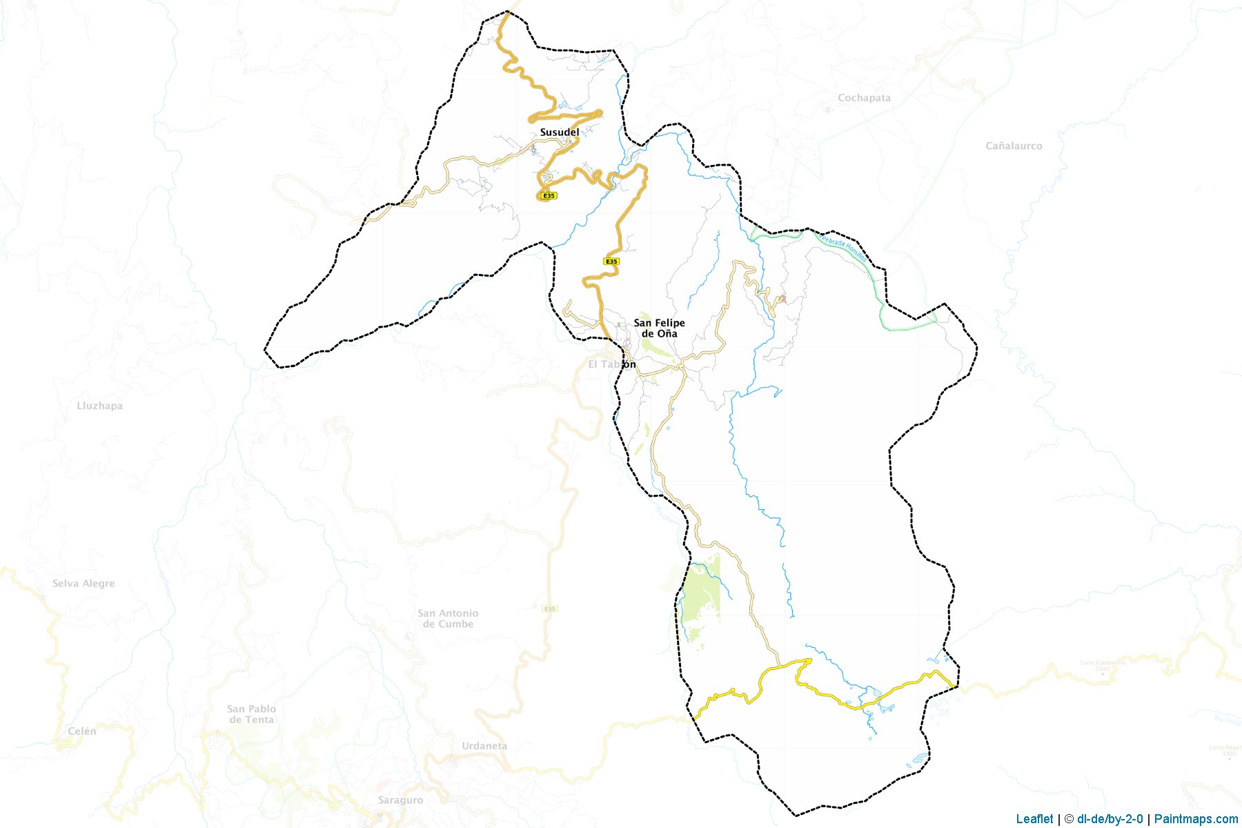 Muestras de recorte de mapas Oña (Azuay)-1