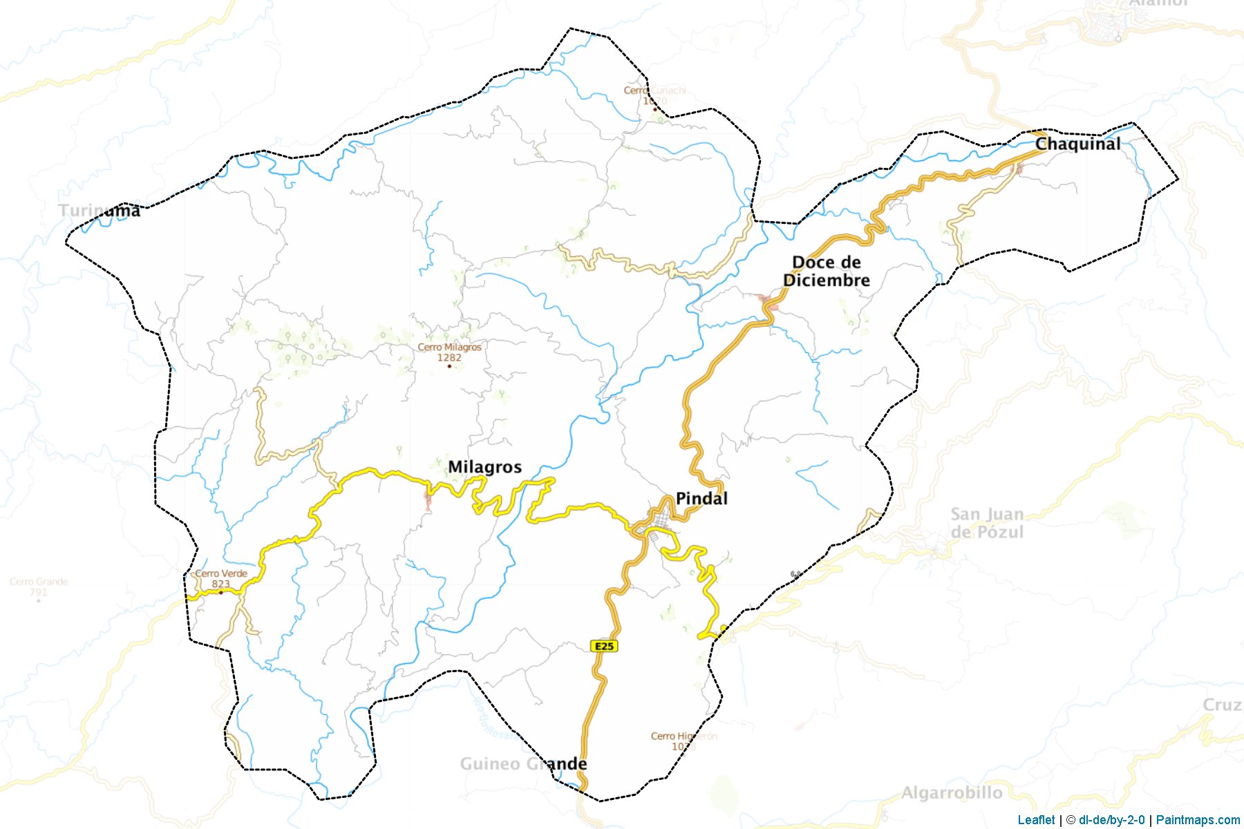 Muestras de recorte de mapas Pindal (Loja)-1