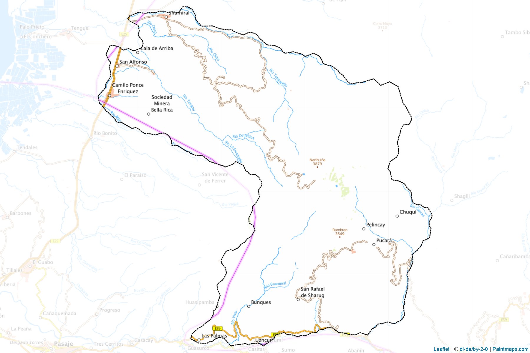 Muestras de recorte de mapas Pucará (Azuay)-1